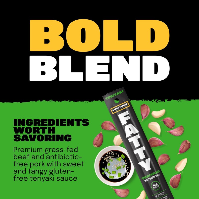 FATTY Meat Sticks, Made with Grass Fed Beef, Pork Raised