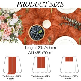 4 Pack Orange Cheesecloth Table Runner 35x120 Inch Boho Gauze Fabric Cheese Cloth Table Runner 10Ft Rustic Romantic Sheer Table Runners for Wedding Party Bridal Baby Shower Long Table Decoration