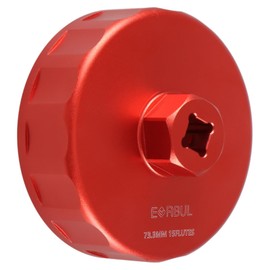 EVRBUL Aluminum Oil Filter Wrench Cap Tool Remover 73.3 mm 15 Flutes Oil Filter Cap Wrench Removal Tool Compatible with Chevy Toyota GM PF46 PF47 PF48 PF48e PF63