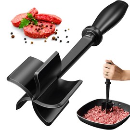 Professional Heat Resistant Nylon Meat and Potato Masher, 5-blade Safe for Non-Stick Cookware,Meat Chopper, Meat Masher for Ground Beef Hamburger Meat, Mix and Chop Kitchen Tool & Meat Utensil