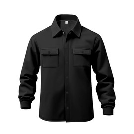 Riskrole Men's Fleece Cargo Jacket Tracksuit Set 2 Pieces Solid Color Long Sleeve Button up Jacket and Cargo Pants Set