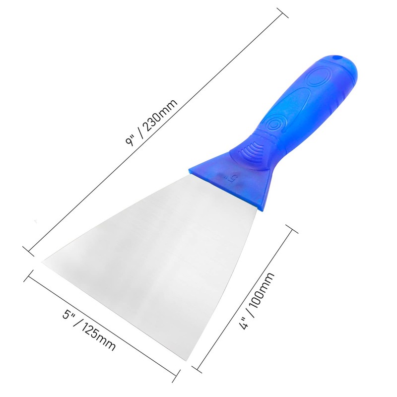 Putty Knife, 2 PCS 5 Inch Carbon Steel Scraper, Plastic