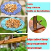 Retrome Deck Mounted Bird Bath Feeder Combo for Outside, Iron