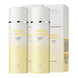 Ricocell Perfect Men Bright Tone-Up All-in-One Cream 150ml x 2 for Outings (Whitening + Moisturizing + Skin Tone-Up + Skin Texture Care) / 리코셀 퍼펙트 맨 브라이트 톤업 올인원 크림 150ml 2개 외출용 (미백+보습+피부톤업+피부결케어)