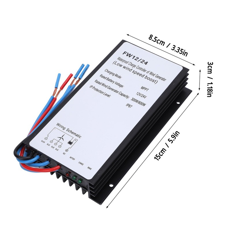 MPPT Wind Turbine Charge Controller, 12V/24V 300W/600W Wind Turbine Generator