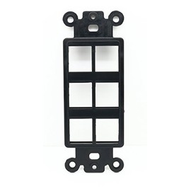 RiteAV Black Blank 6 Port Modular Insert for Keystone Jacks