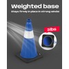 BATTIFE 4 Pack 18 Inch Traffic Cones, PVC Blue Cone,