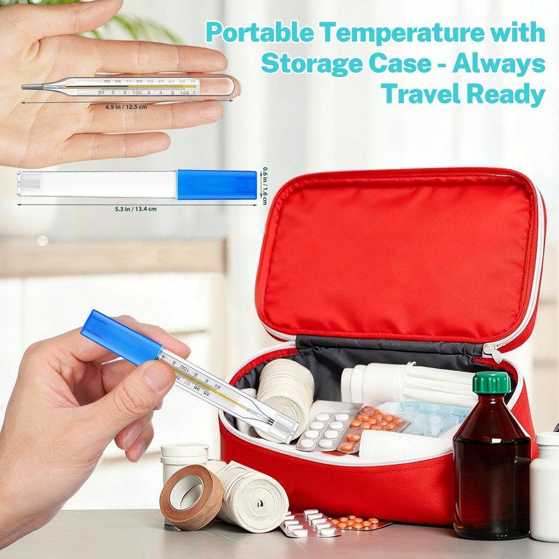 MAGICLULU 1Pc Glass Oral Temperature Adult Free Clinic Armpit Fast