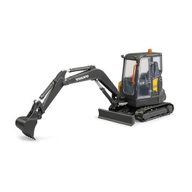 Bruder 02465 Volvo Compact Excavator ECR40-1:16 Construction Vehicle, Construction Site, Digger, Worker, Construction Machine, Toy, Black