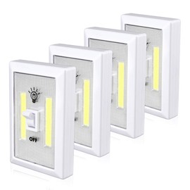 Lzonunl Closet Light, Battery Operated Tap Light, Super Bright Switchlight, Stick On Light Wall Mount Under Cabinet Lighting, Push Night Light for Cupboard, Shed, Basements(4 Pack)