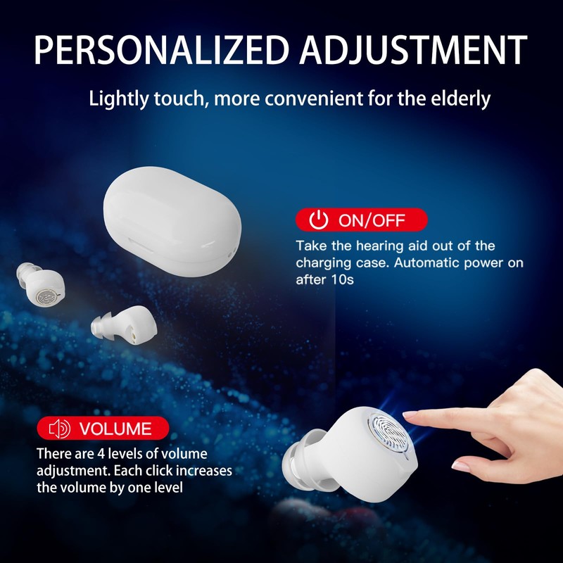 Hearing Aids for Seniors, for People with Hearing Loss, Rechargeable