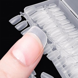 COLORBIRD Nail Tip, Ultra Thin, Short, Clear, Sanding, Natural Fit, False Nails (Round, S, 300pcs)