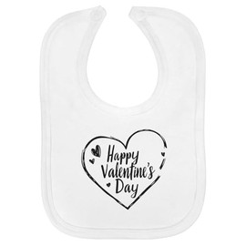 Azeeda 'Happy Valentine's Day with Hearts' Soft Cotton Baby Bib (BI00062926)