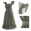 Vibsion Vintage Ruffle Apron for Women Colonial Pioneer Pinafore Apron