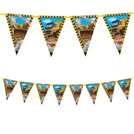 2.3 m Bunting * Construction Camp * as Decoration for Kimnderbeburtstag and Theme Party | Made of Cardboard | Digger Construction Worker Construction Site Children Party Birthday