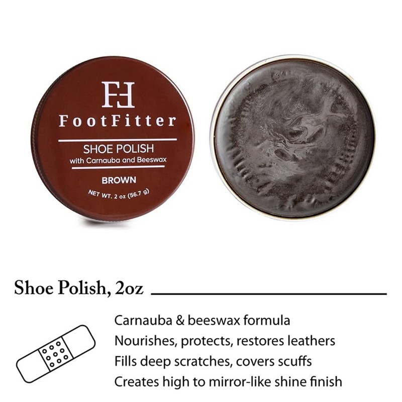 FootFitter Complete Shoe Cleaning, Polishing, and Shining Set- Brown