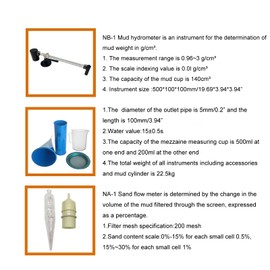 INTSUPERMAI Mud Test Kit Mud Test Set Mud Tester Mud Testing Kit Mud Hydrometer Mud Viscometer Sand Flow Meter for Testing Mud
