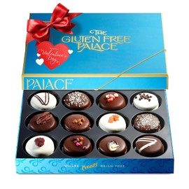 Gluten Free Palace Valentine’s Day Cookie Gift Basket – Vegan Gluten Free Chocolate Covered Cookies – Gourmet Gift Box for Women, Men, Couples & Friends – Delicious Gluten Free Treats for Valentine’s (12 Count)