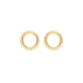 Elli Women's Earrings Circle Geo Minimal Basic in 925 Sterling Silver, Facet cut, None