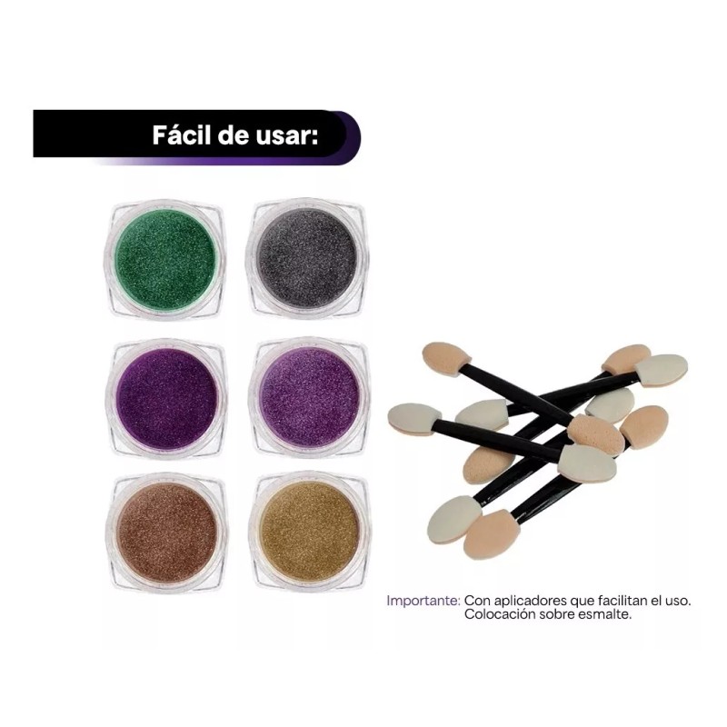 Gadgets VS Decoración Uñas Pigmentos Cromados