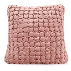 COCOPLOCEUS 1 Piece Boho Throw Pillow Cover 18x18 Decorative Farmhouse Pillow Cover Velvet Square Cushion Covers Bubble Texture Pillowcase for Couch Sofa Bed Bedroom Car Living Room, Leather Pink