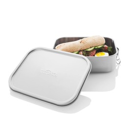 Tatonka Stainless Steel Lunch Box 1 1000 ml Lock - Bread Box with Clip Closure - Unbreakable, Non-Toxic, Dishwasher Safe, Plastic-Free and BPA-Free - 1 Litre