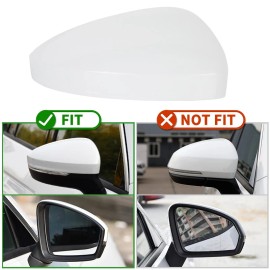 Passenger Right Side Door Wing Mirror Cover Cap White For VW Tiguan 2017-2023