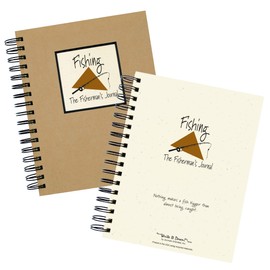 Write it Down series by Journals Unlimited, Guided Journal, Fishing, Fisherman's Journal, Full-size 7.5"x 9", Kraft Hard Cover, Made in USA