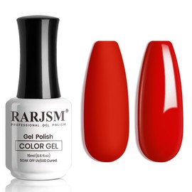 RARJSM Red Gel Nail Polish 15ml Bight Red Gel Polish Classic Vintage Pastel Color Soak Off UV LED Cured Christmas Red Nail Gel Polish 1 Piece for Nail Art Manicure Salon DIY Home Winter