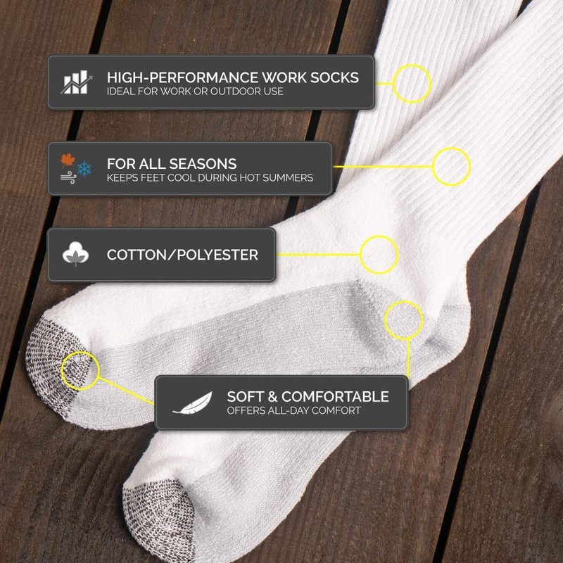 HOT FEET Work Socks for Men, Long All Weather Boot