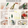 Set de 9 Pcs Cepillos de Limpieza, Mango Largo Desmontable