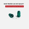 20 Green Spline Drive Small Diameter Acorn 12x1.5 Green Lug