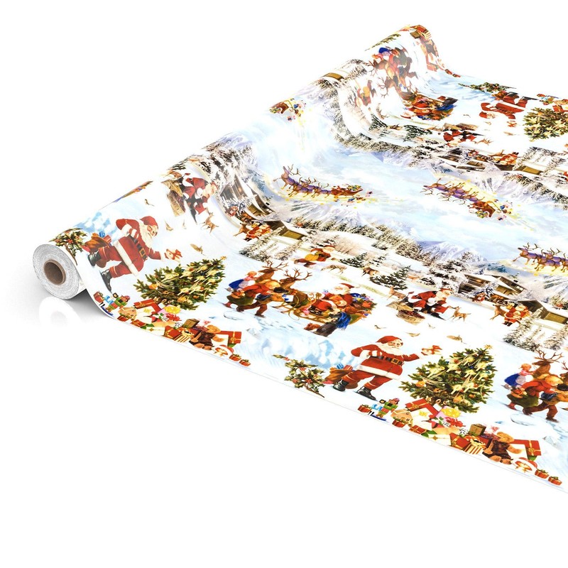 Anro Oilcloth Wax Tablecloth, Christmas Day and Christmas Tree