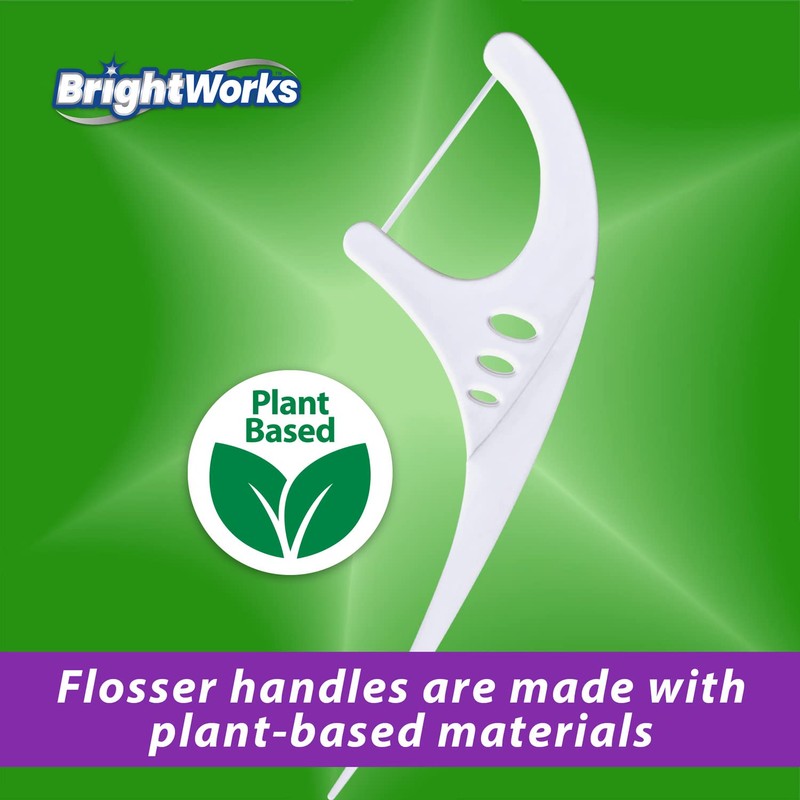225 Piece BrightWorks Fresh Mint + Whitening Dental Flossers with