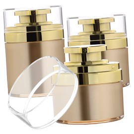 Ipetboom 3pcs Airless Pump Cosmetic Jars Refillable Vacuum Bottles for Creams Lotions Light-blocking Design for Optimal