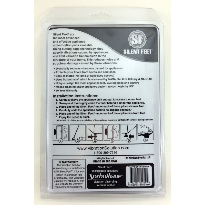 Silent Feet - Anti-Vibration Pads for Refrigerators and Freezers