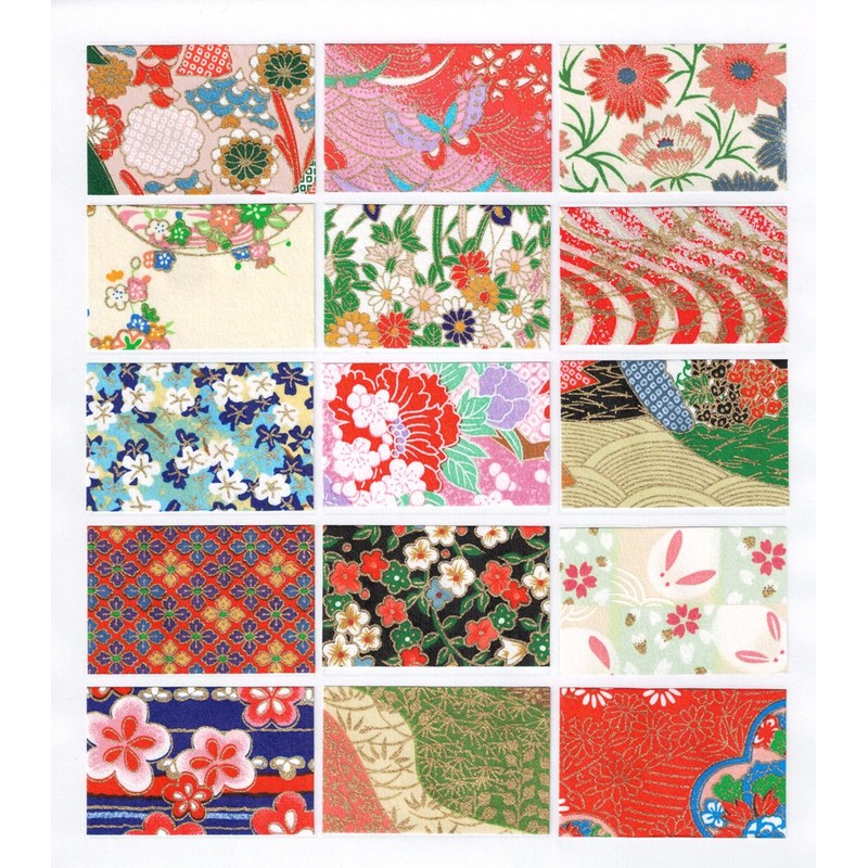 和紙かわ澄 千代紙 友禅和紙 15×15cm 15柄・15枚入 Cセット