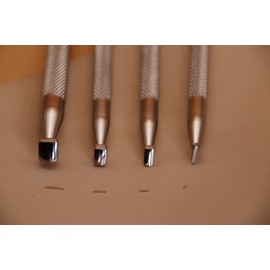 Smooth Angle Beveler Leather Stamping Tool Beveling Set 4pcs Undercut Beveler Stamps 304 Stainless Steel Carving DIY LeatherCrafts Kit