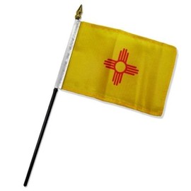 New Mexico State Flag 4''x6'' Desk Table Stick - Vivid Color and UV Fade Resistant - Prime Outside Garden Home Decor