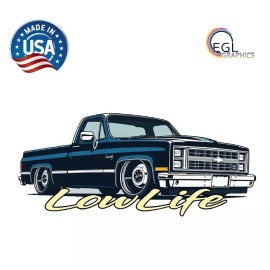 EGL Graphics Lowlife Minitruck Decal Sticker Air ride Bagged Low Life Slammed Square Body c10