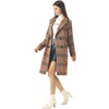 CHARTOU Women's Winter Oversize Lapel Collar Woolen Plaid Double Breasted