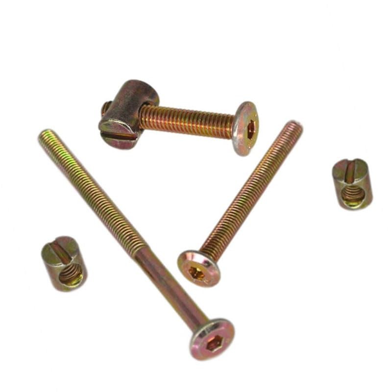 M6x11 Barrel Bolts Cross- Dowel Slotted Furniture Nut for Beds