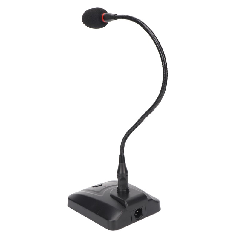 Gooseneck Condenser Microphone Flexible 6.35mm Wired Desktop Microphone for Broadcasting