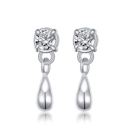 Sterling Silver Tiny Smal Teardrop Cartilage Earring for Women Cubic Zirconia Ear Piecing Stud Earring Dainty Earring Christmas Jewelry