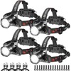 Rechargeable Headlamp 4Pack, Bright Head Lamp, 90°Angle Head Lights for
