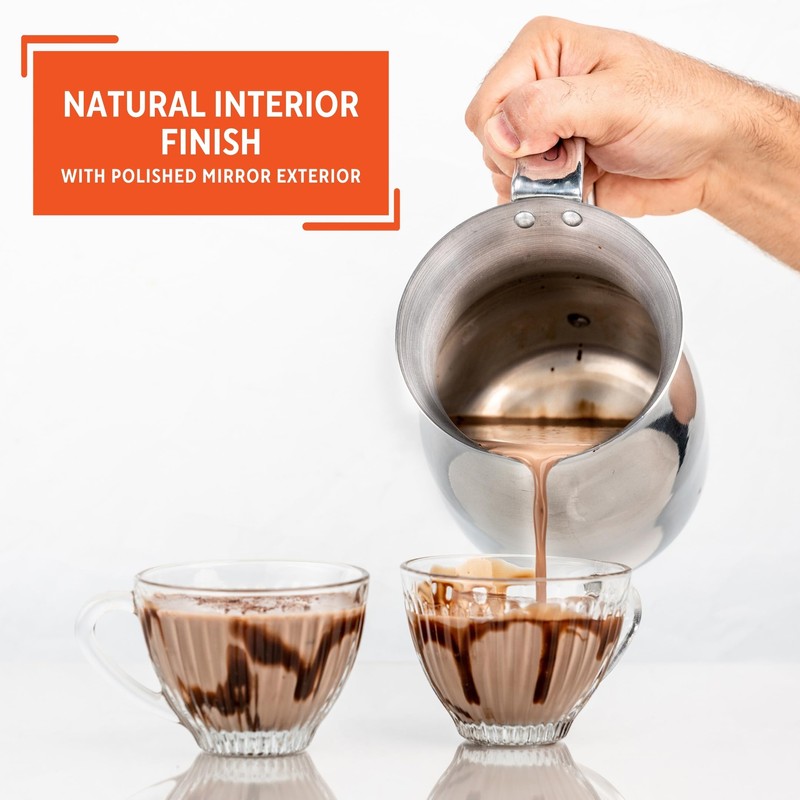 IMUSA USA 1Qt Aluminum Traditional Chocolatera, Silver