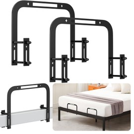 cyrico Mattress Slide Stopper, Adjustable Non Slip Mattress Stoppers to Prevent Sliding, Holder in Place Grippers for Metal Bed Frame, Easy Installation, 2 Pcs Black, with Two Improved Screw Sizes