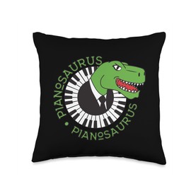 Pianosaurus Dinosaur Music Lover Piano Players Funny Pianist Throw Pillow