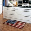 Naanle 4th of July Kitchen Floor Mat Wooden American Flag
