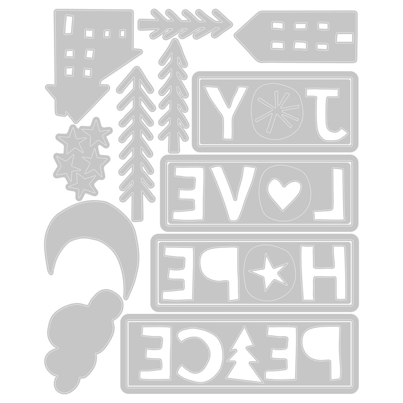 Sizzix Thinlits Die Set 16PK Christmas Cutouts by Tim Holtz